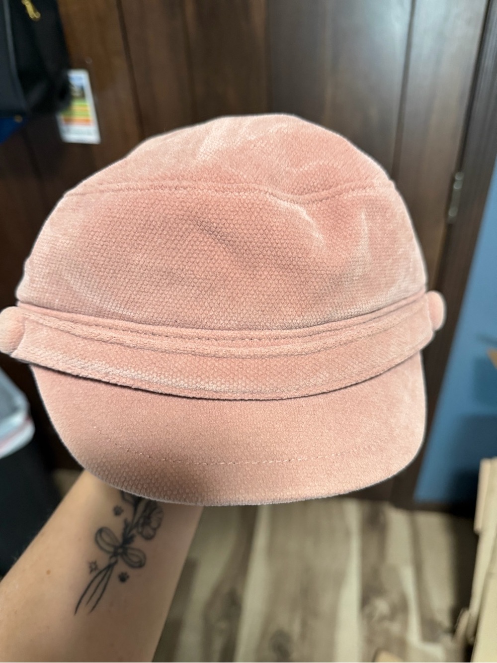Pink Knit Button-Accent Cap - Picture 2 of 4